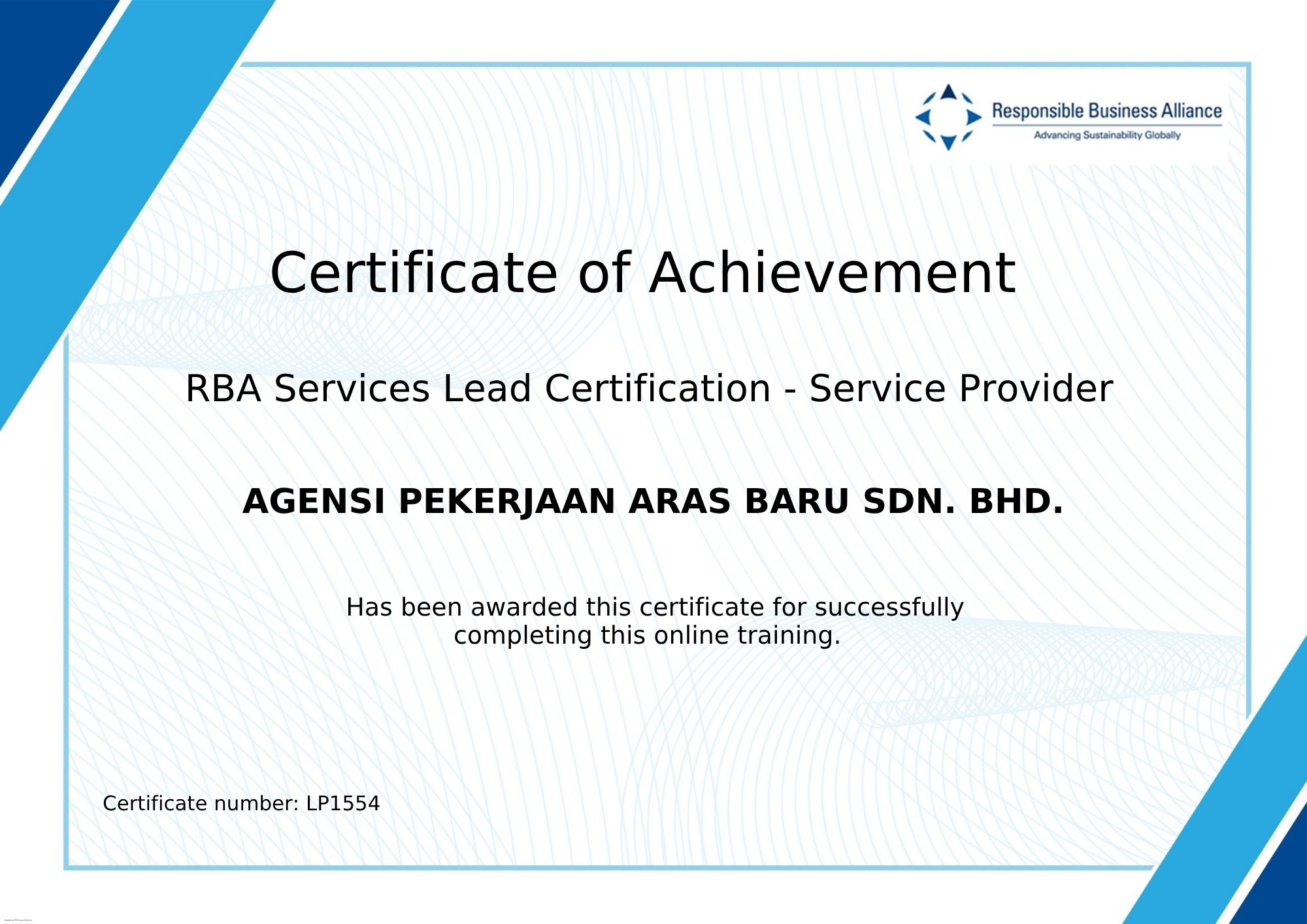 Certificate of Achievement